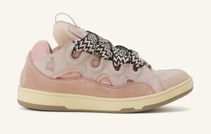 LANVIN Curb Sneaker Leather Pale Pink Women's 38 US 7